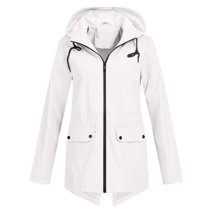 Women's Waterproof Mid-Length Jacket with Zipper