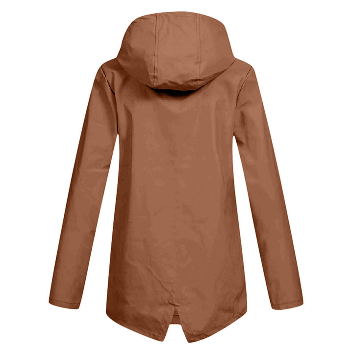 Women's Waterproof Mid-Length Jacket with Zipper