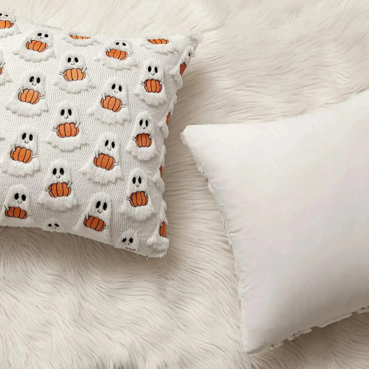 Halloween's Pumpkin Pattern Throw Pillow Cover with Soft Microfiber Fabric