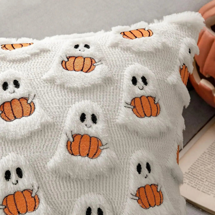 Halloween's Pumpkin Pattern Throw Pillow Cover with Soft Microfiber Fabric