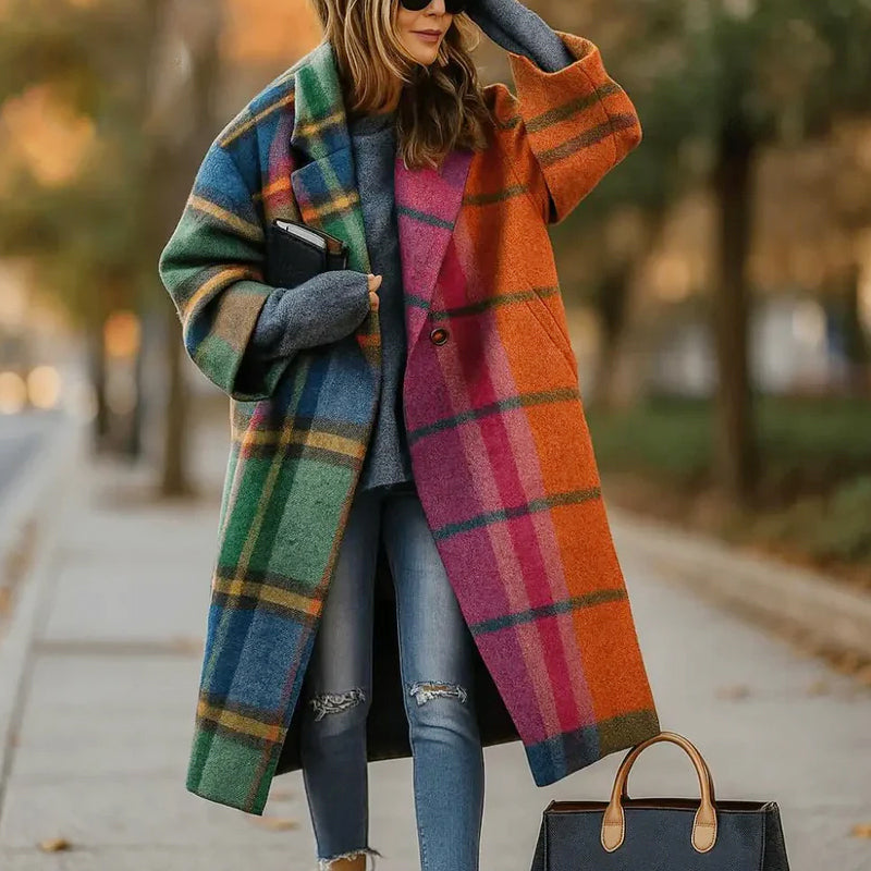Women's Oversized Wide-Lapel Wool Coat