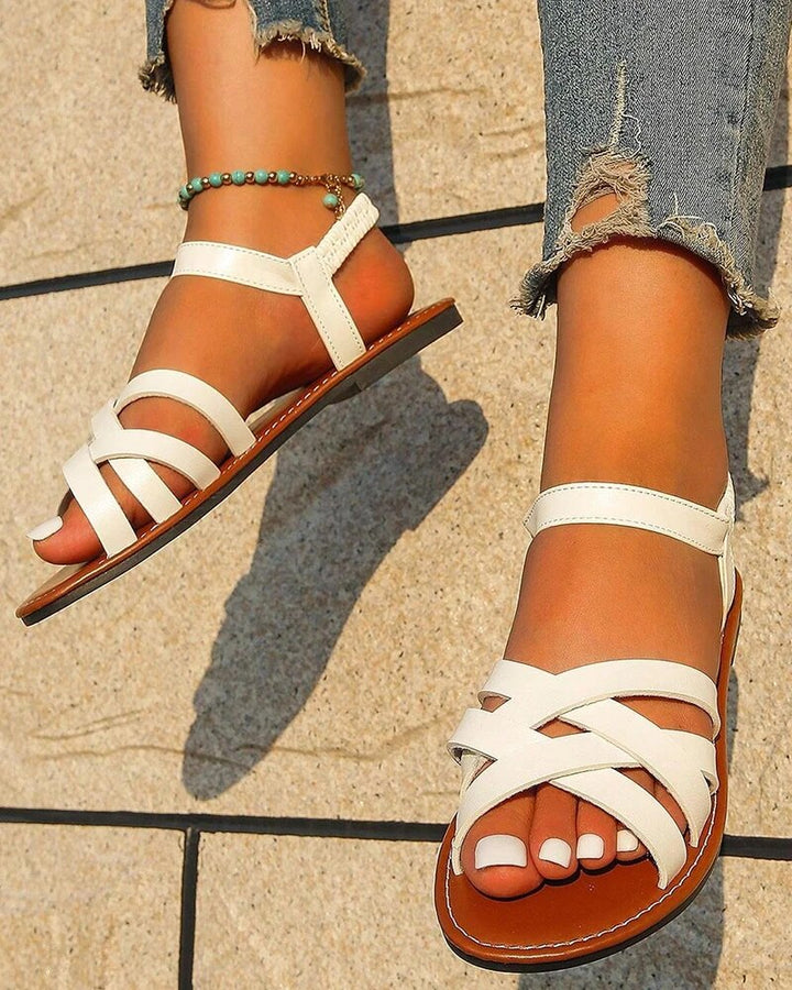 Madeline | Women's Flat Sandal with Crossover Straps