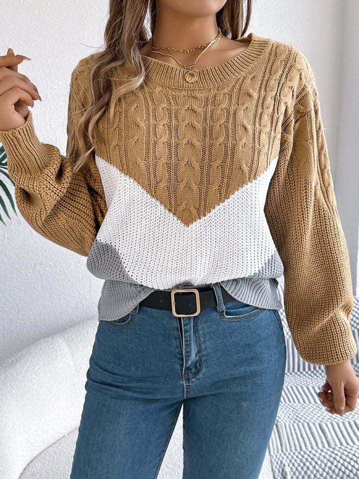 Women's Stylish Chevron Knit Sweater