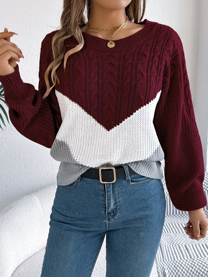 Women's Stylish Chevron Knit Sweater