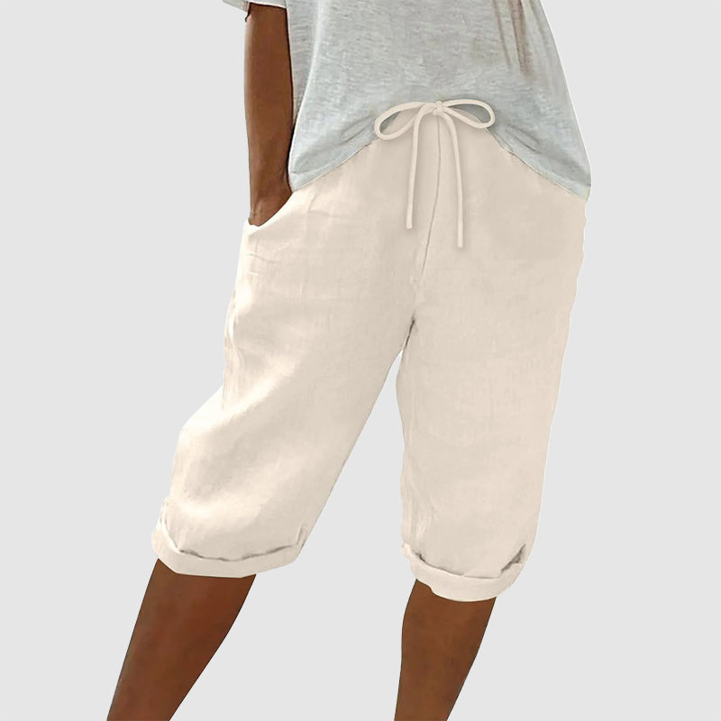 Florence | Women's Cotton Drawstring Capri Pants