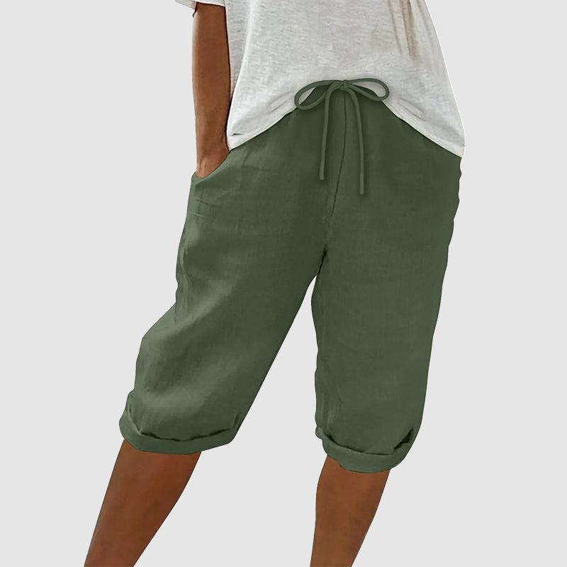 Florence | Women's Cotton Drawstring Capri Pants