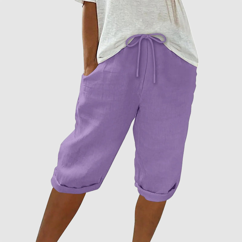 Florence | Women's Cotton Drawstring Capri Pants
