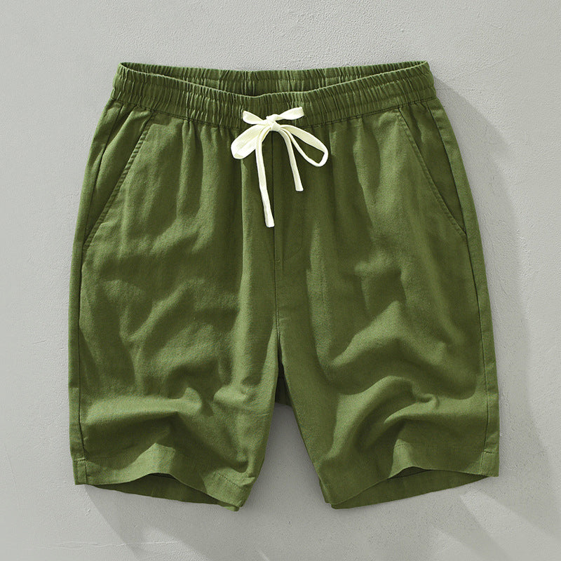 Men's Casual Linen Shorts for Summer Beachwear