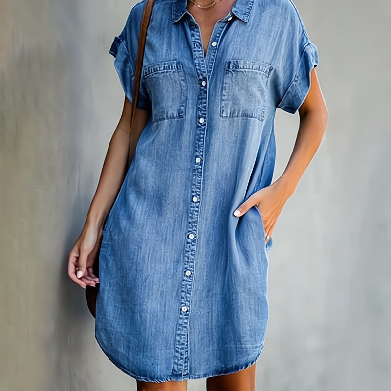 Marie | Women's Button-Down Shirt Dress-Trendy 4 Fit