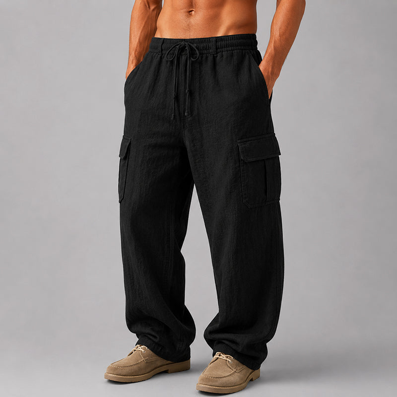 Garrett | Men's Relaxed-Fit Linen Cargo Pants