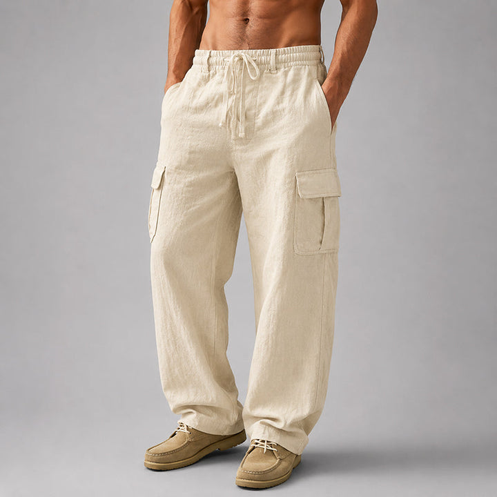 Garrett | Men's Relaxed-Fit Linen Cargo Pants