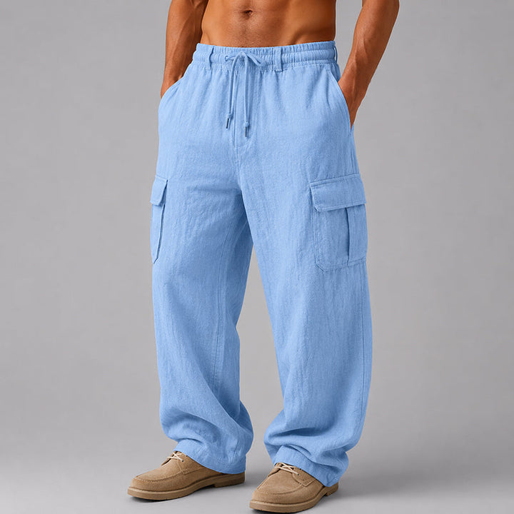 Garrett | Men's Relaxed-Fit Linen Cargo Pants