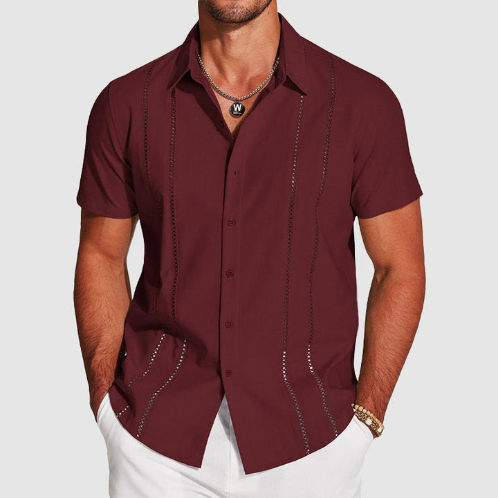 Garrett | Men's Vertical Cutout Dress Shirt