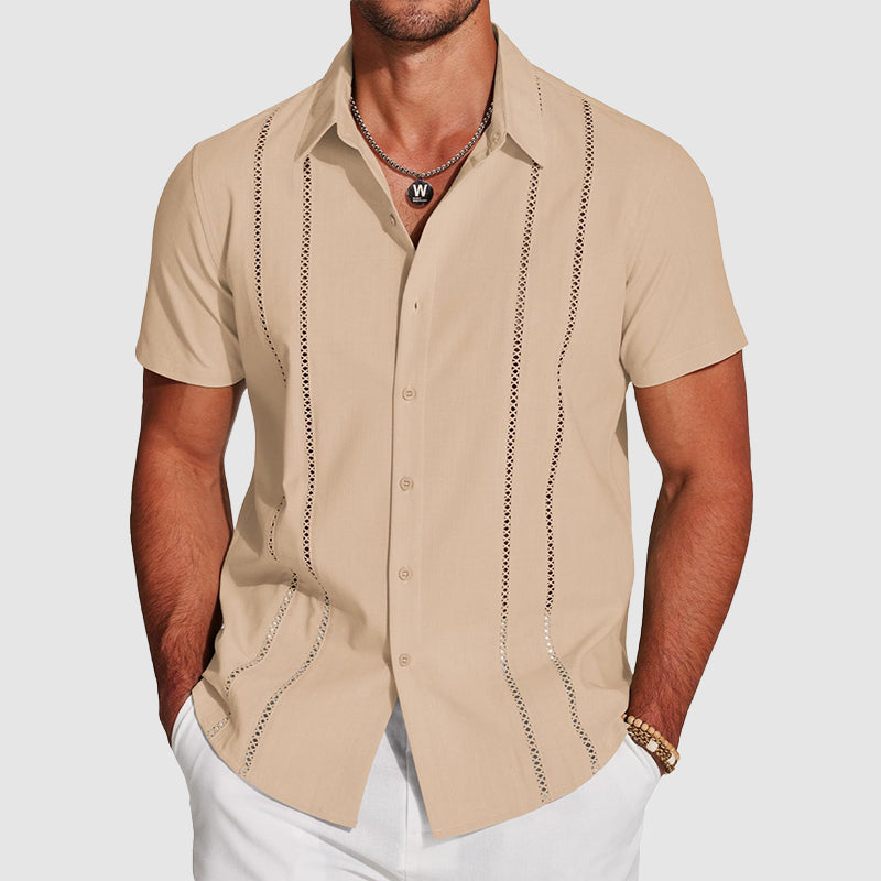 Garrett | Men's Vertical Cutout Dress Shirt