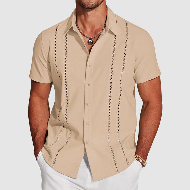 Garrett | Men's Vertical Cutout Dress Shirt