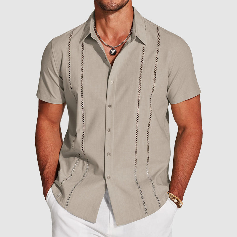 Garrett | Men's Vertical Cutout Dress Shirt