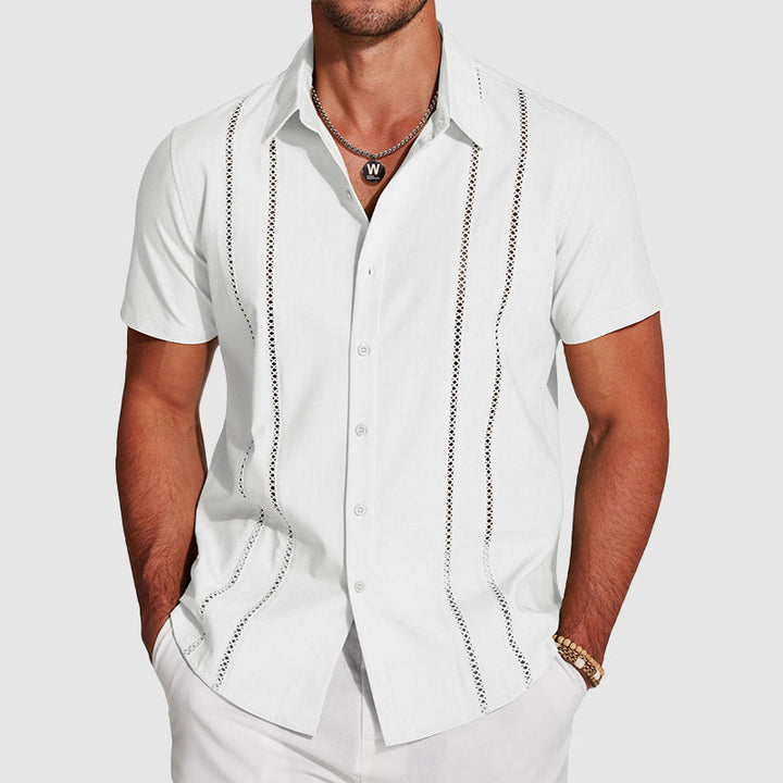 Garrett | Men's Vertical Cutout Dress Shirt