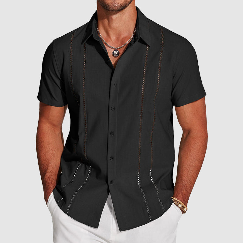 Garrett | Men's Vertical Cutout Dress Shirt