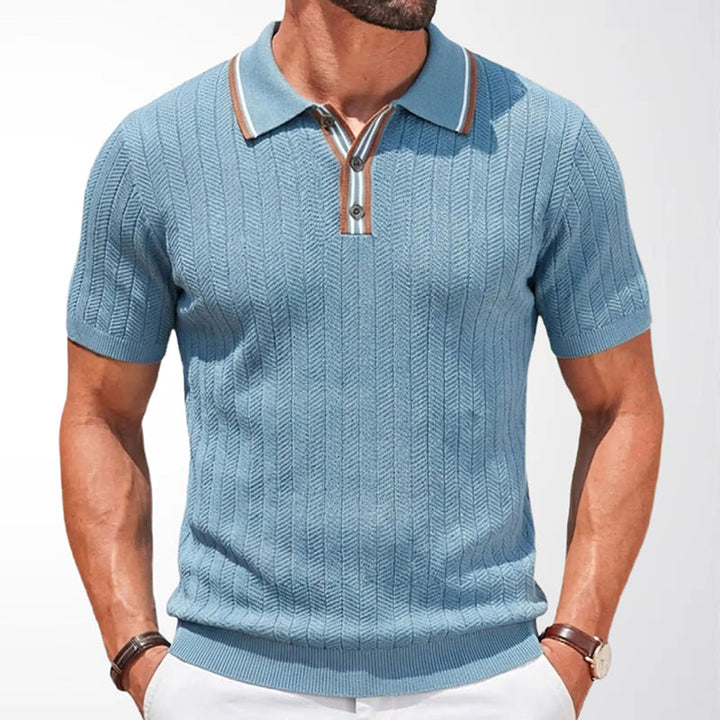 Garrett | Men's Smart Casual Textured Short Sleeve Polo