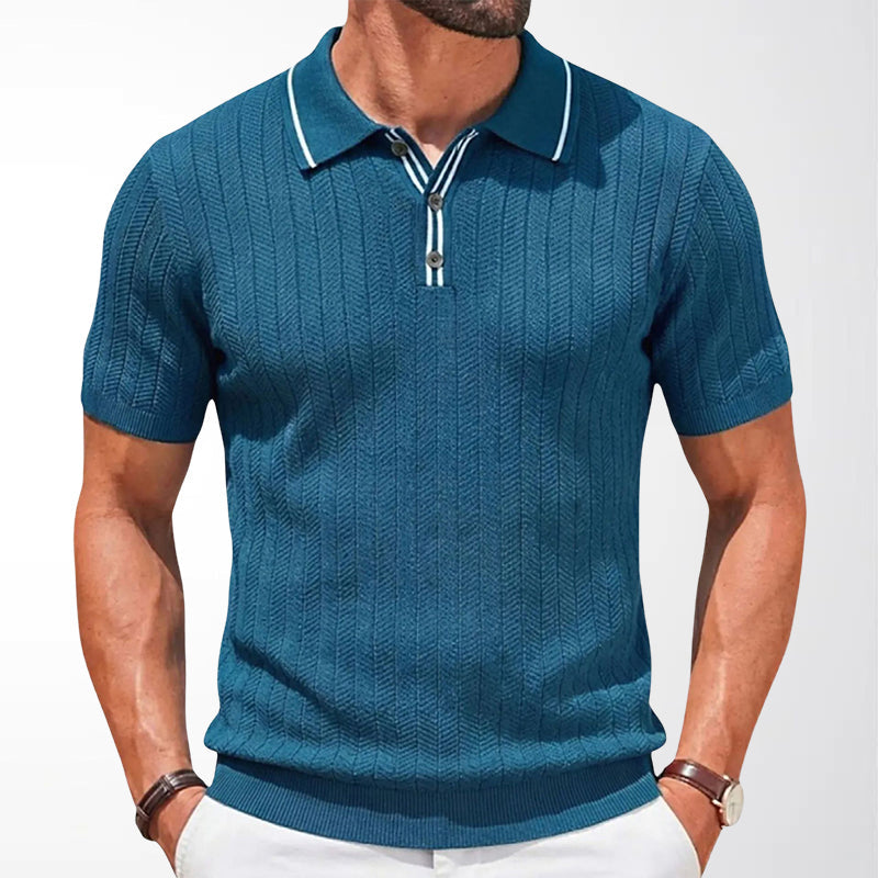 Garrett | Men's Smart Casual Textured Short Sleeve Polo