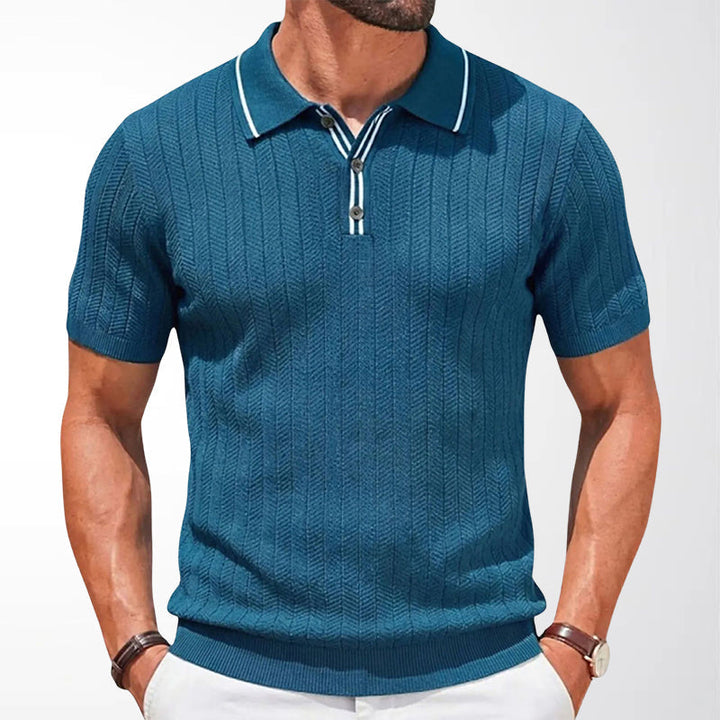 Garrett | Men's Smart Casual Textured Short Sleeve Polo