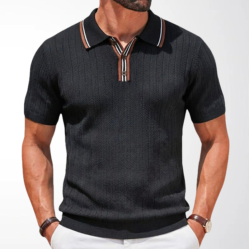 Garrett | Men's Smart Casual Textured Short Sleeve Polo