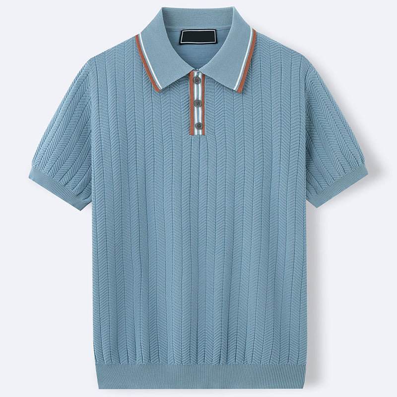 Garrett | Men's Smart Casual Textured Short Sleeve Polo