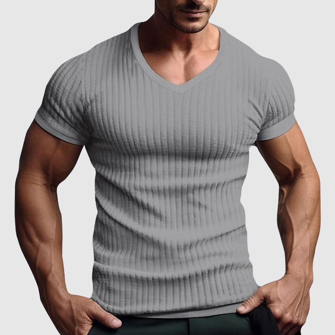 Gavin | Men's Striped V-Neck Tee Shirt