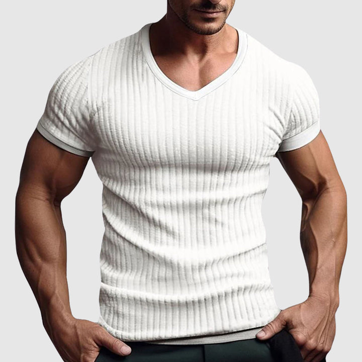 Gavin | Men's Striped V-Neck Tee Shirt