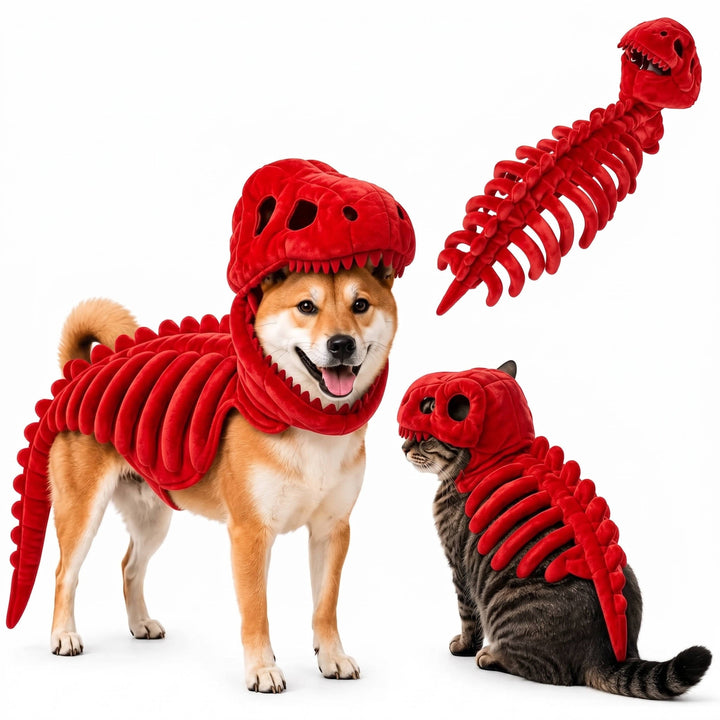 Halloween's Dinosaur Skeleton Pet Costume for Dogs and Cats