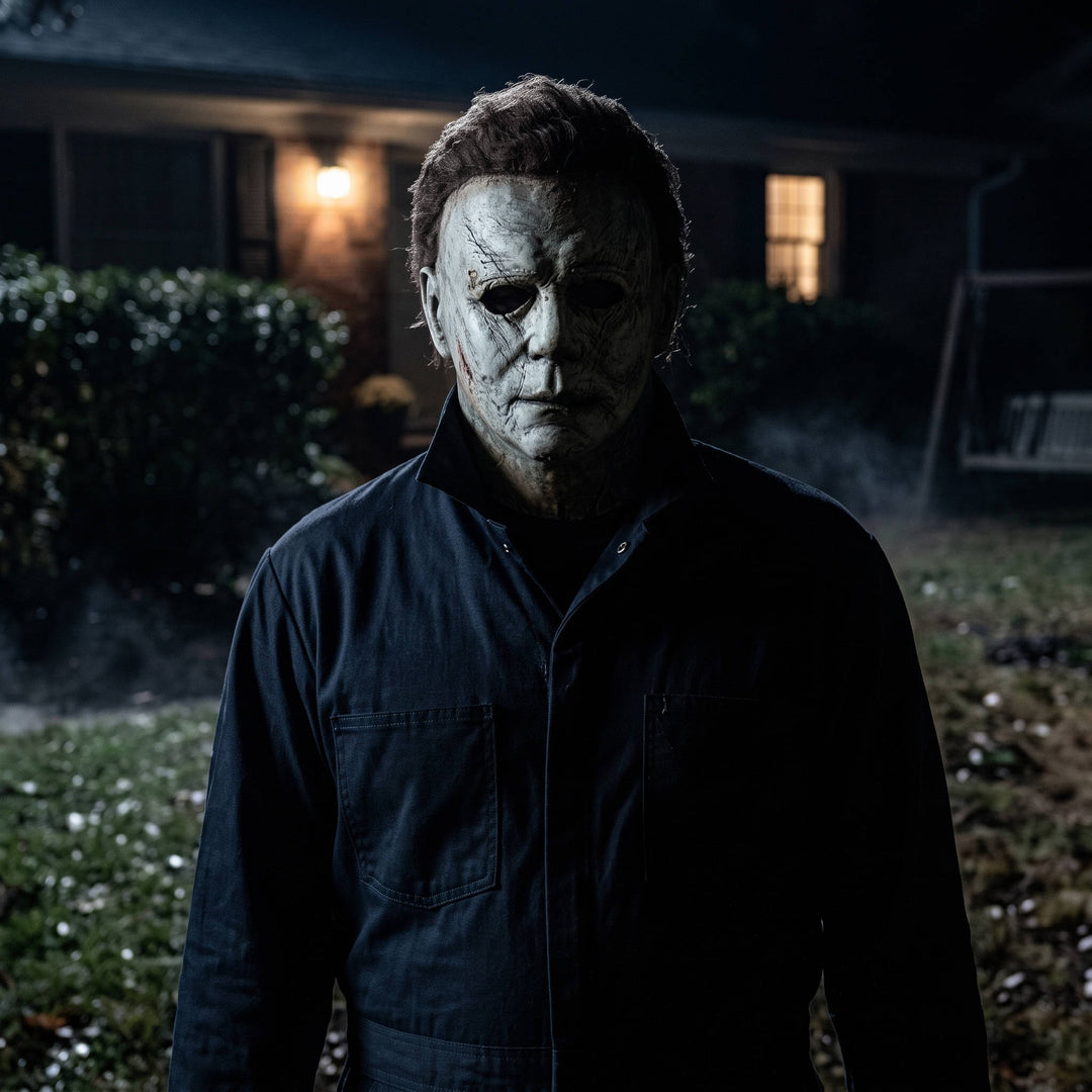 Halloween's Realistic White Latex Slasher Mask for Cosplay & Parties