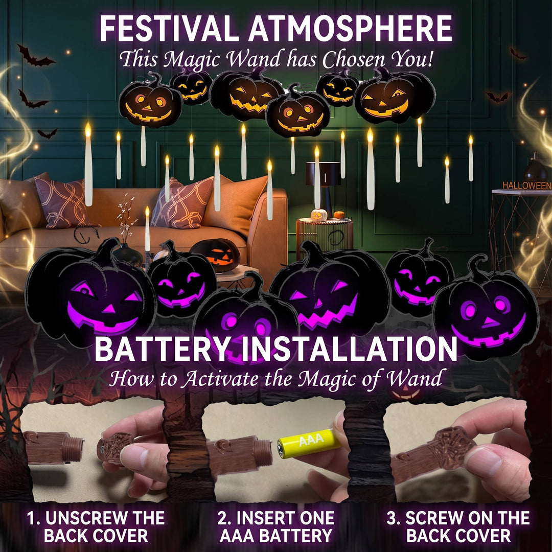 Halloween's 20 Floating Candles with Timer for Indoor Party Decor