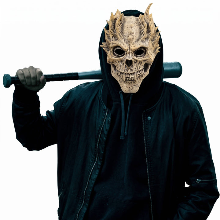 Halloween's Full Head Skeleton Mask with Deluxe Latex Design for Cosplay