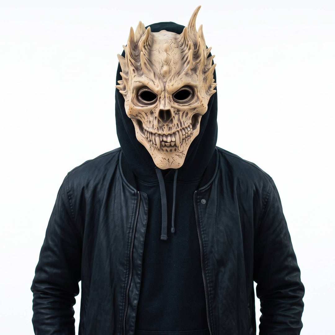 Halloween's Full Head Skeleton Mask with Deluxe Latex Design for Cosplay