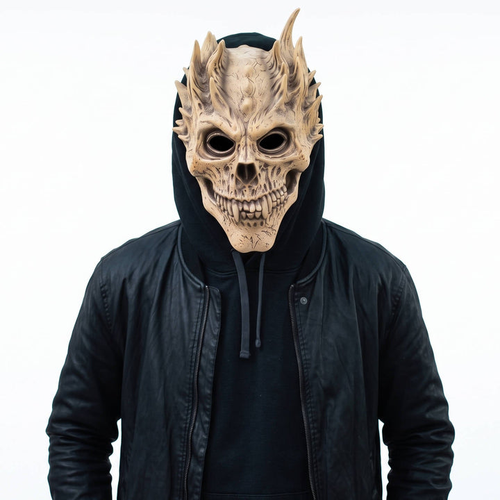 Halloween's Full Head Skeleton Mask with Deluxe Latex Design for Cosplay