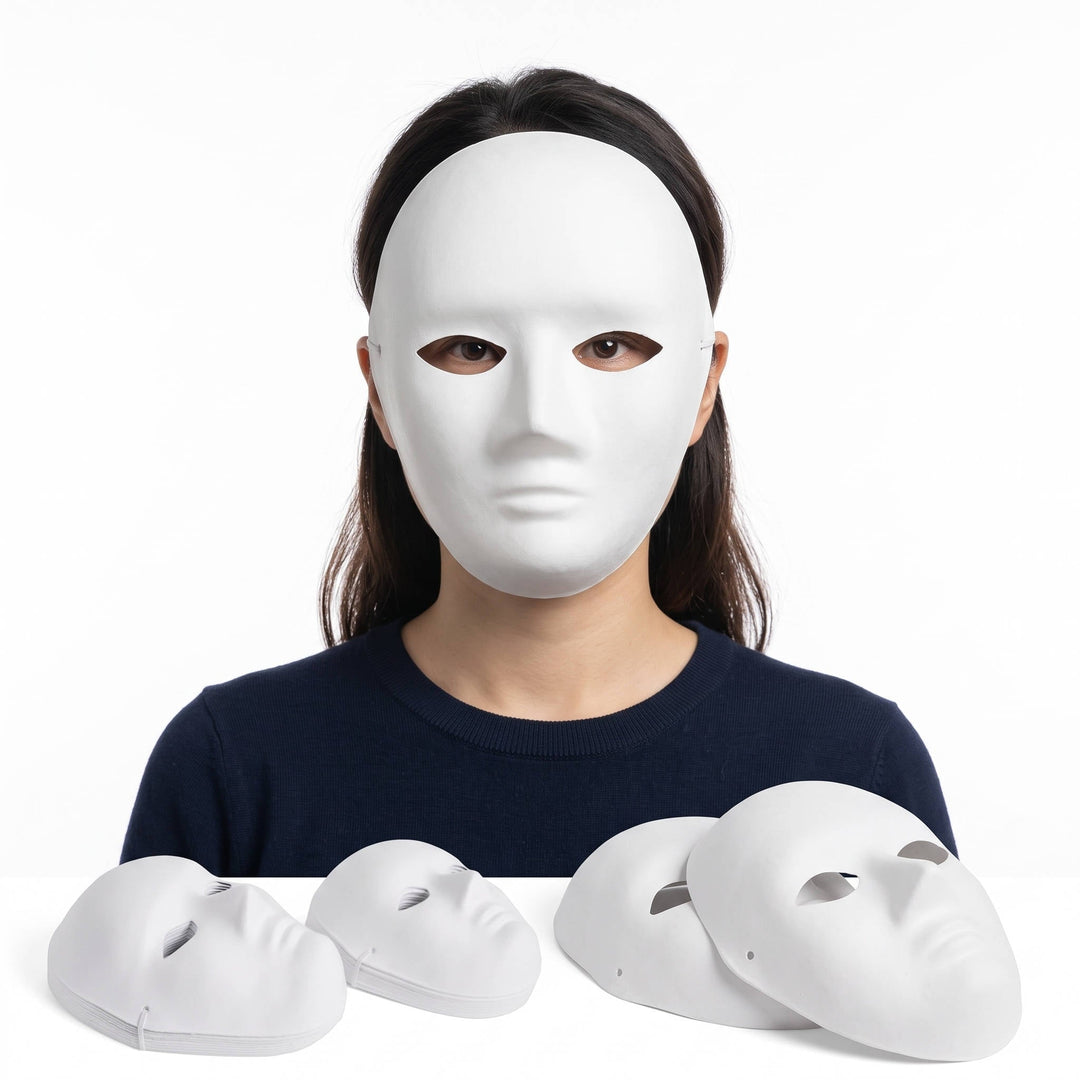 Halloween's 14 Pack Paper Mache Masks for Masquerade and Art Projects