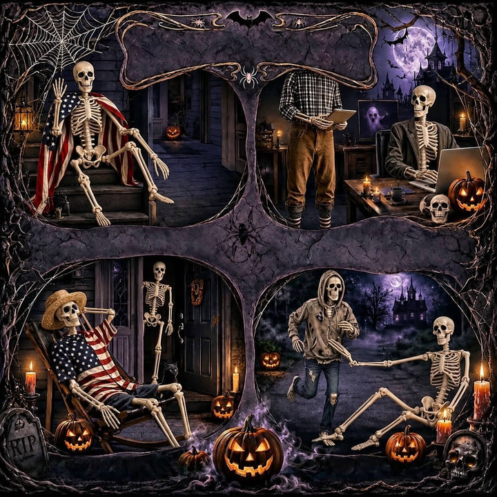 Halloween's 36 Inch Movable Joint Skeleton Decorations - 2 Pack