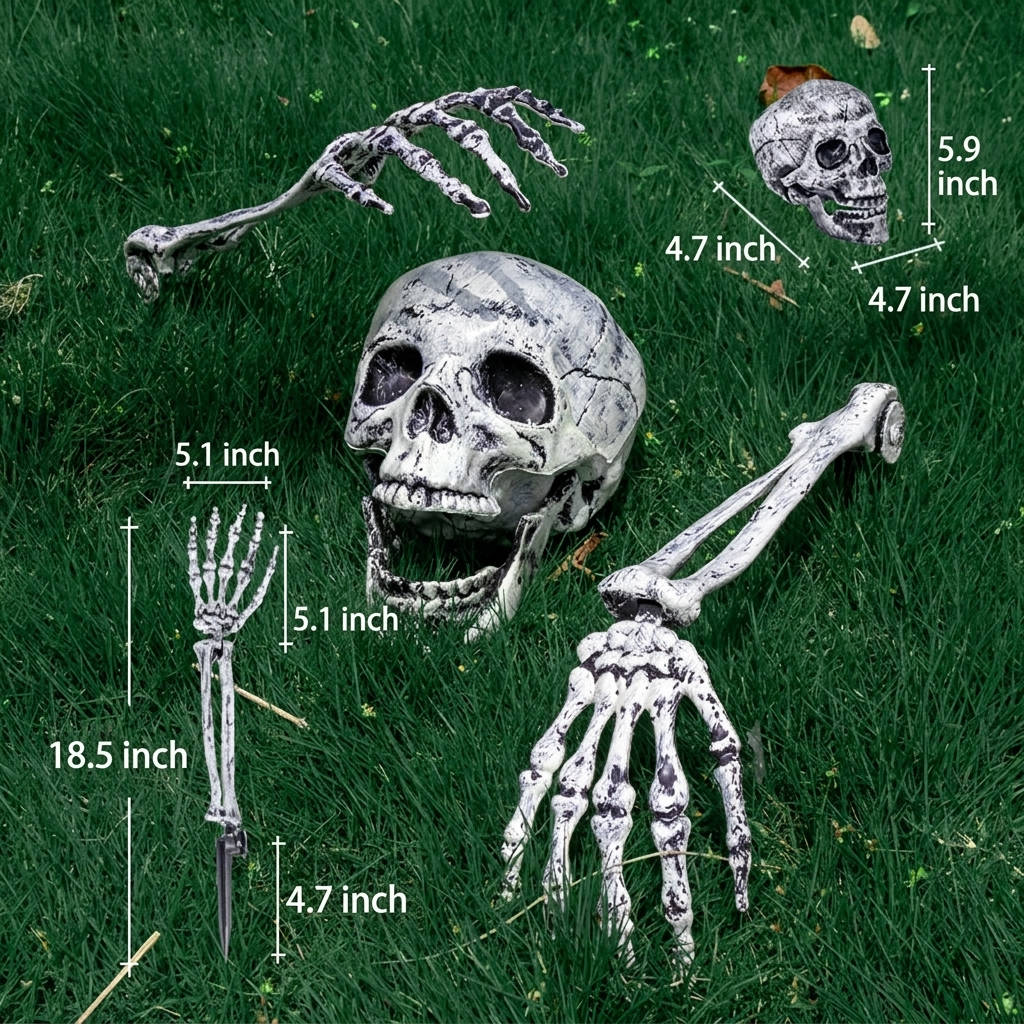 Halloween's Realistic Skeleton Stakes for Outdoor Lawn Decor