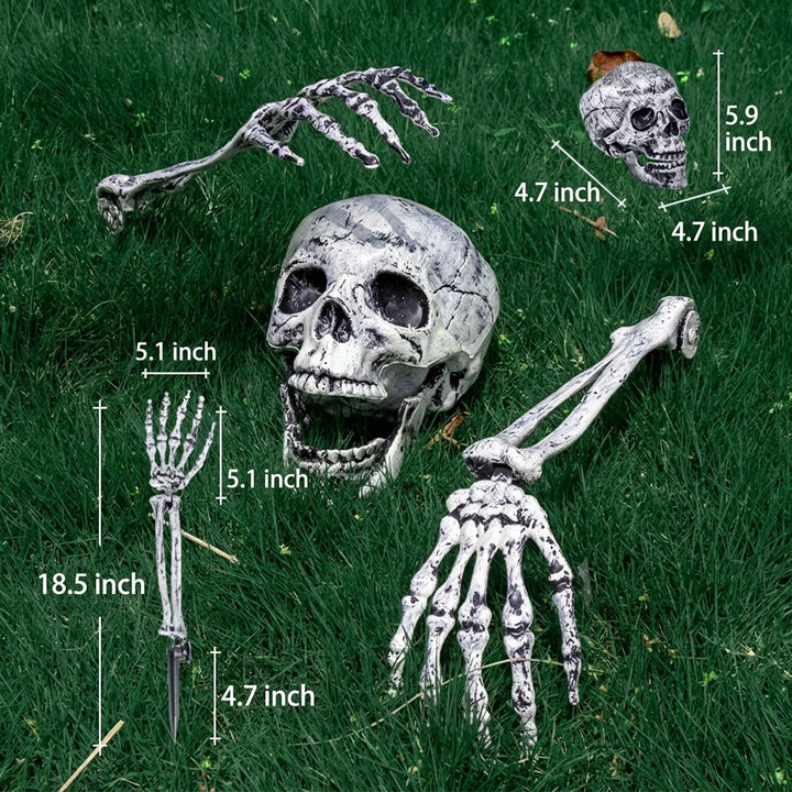 Halloween's Realistic Skeleton Stakes for Outdoor Lawn Decor