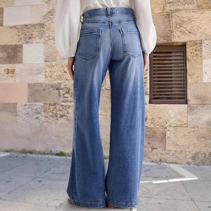 Women's Vintage-Inspired High-Waisted Wide-Leg Jeans