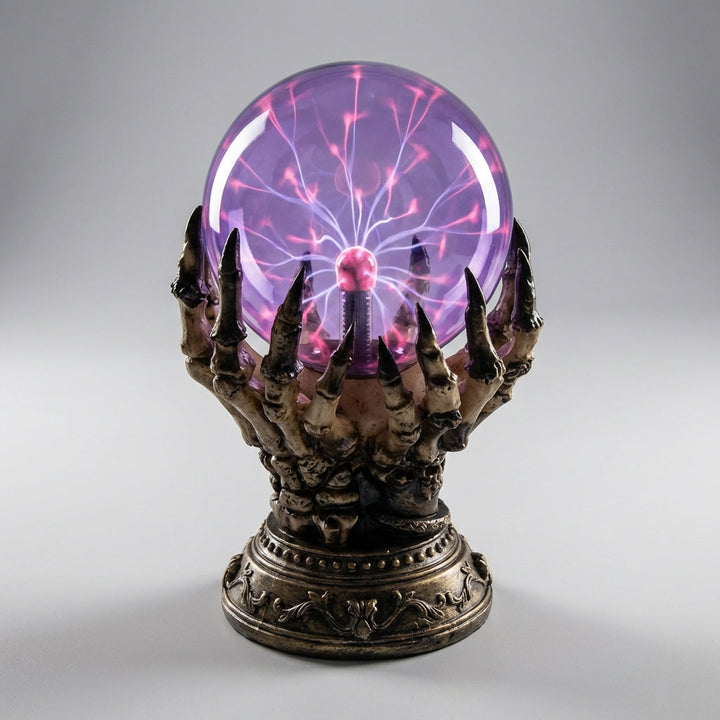 Halloween's Interactive Touch Globe Skeletal Hand Plasma Lamp