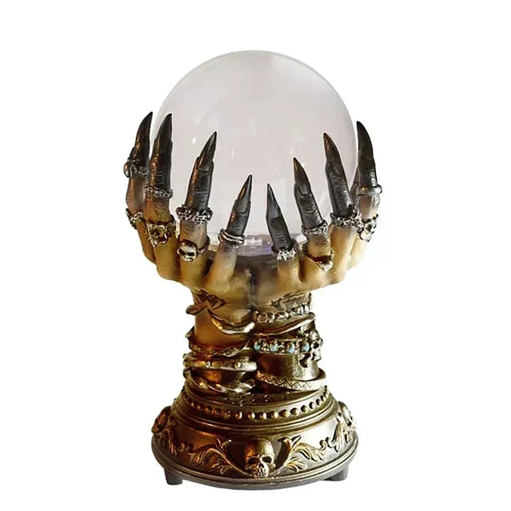 Halloween's Interactive Touch Globe Skeletal Hand Plasma Lamp