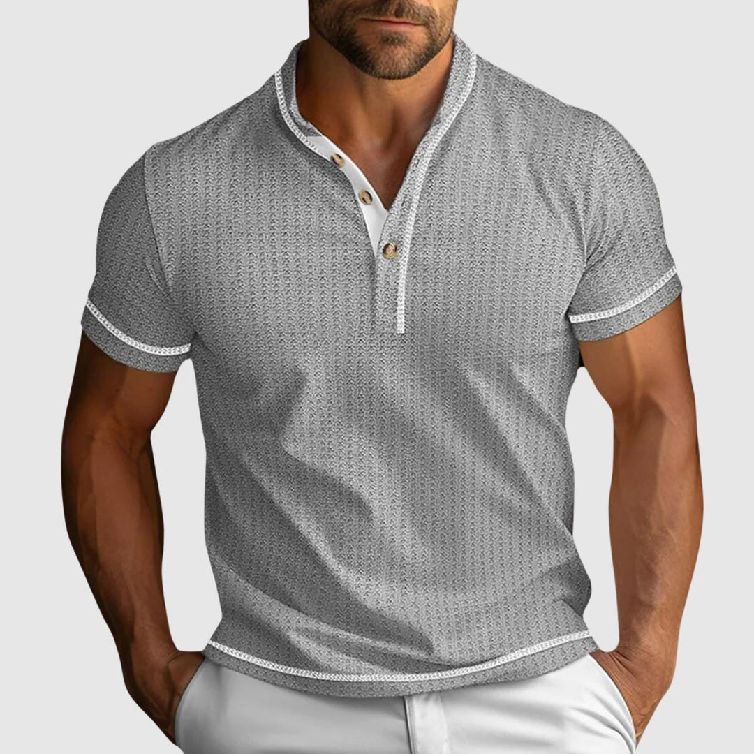 Grant | Men's Stand Collar Short Sleeve Knit Shirt