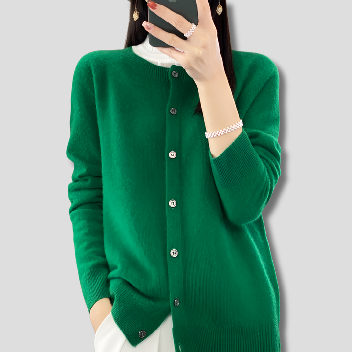 Women's O-Neck Knit Cardigan