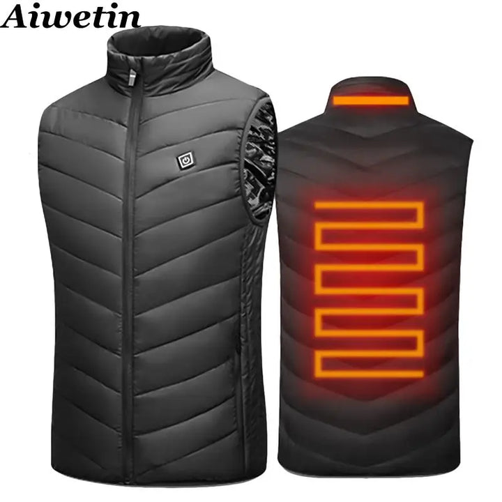 Men's USB Infrared Heated Vest with 17 Heating Zones for Winter Sports