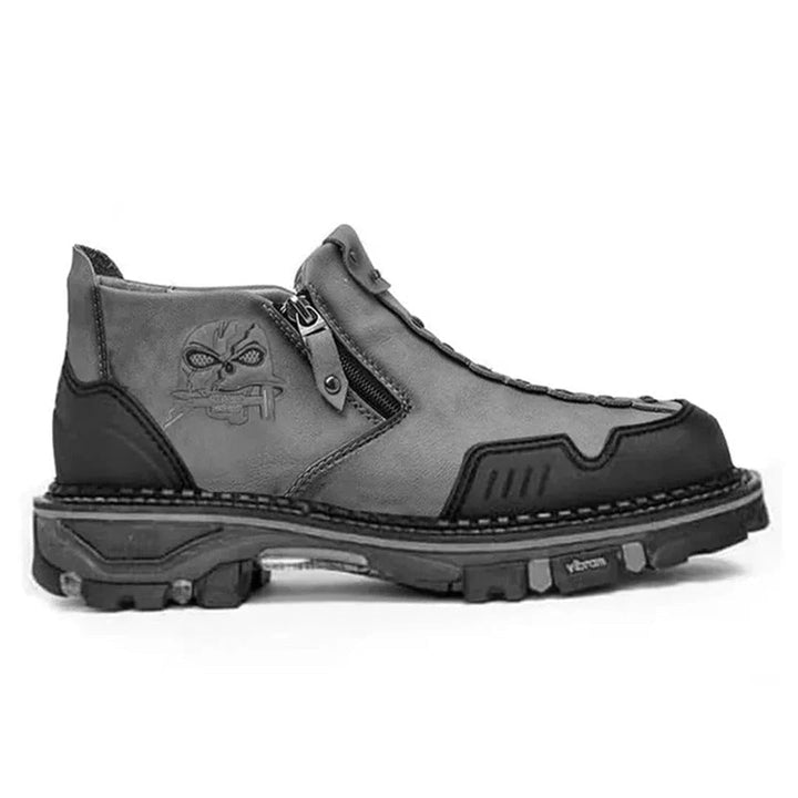 Men's Ankle Boots with Skull Design - Bold Style and Comfort
