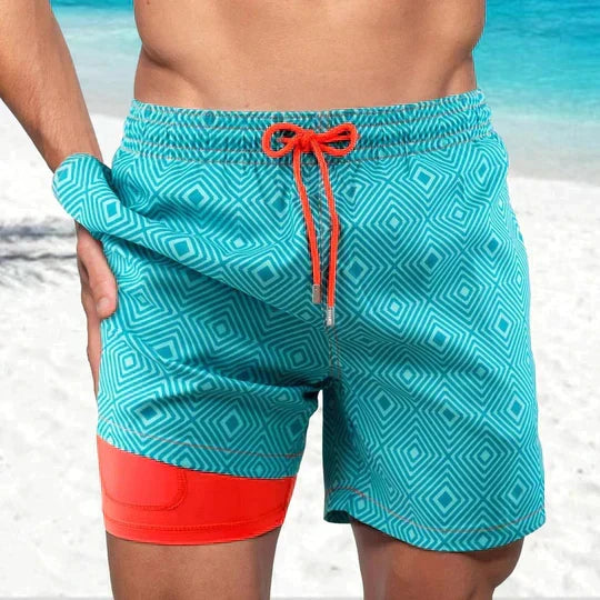 Men's Stylish Swim Shorts with Lining and Phone Pocket
