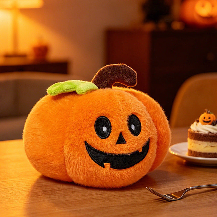 Halloween's Soft Plush Characters with Embroidered Faces & Designs