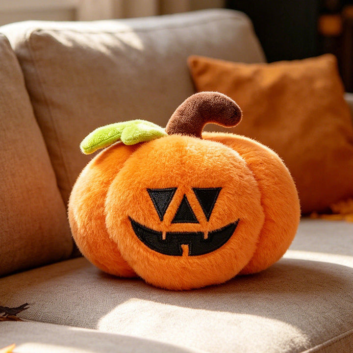 Halloween's Soft Plush Characters with Embroidered Faces & Designs