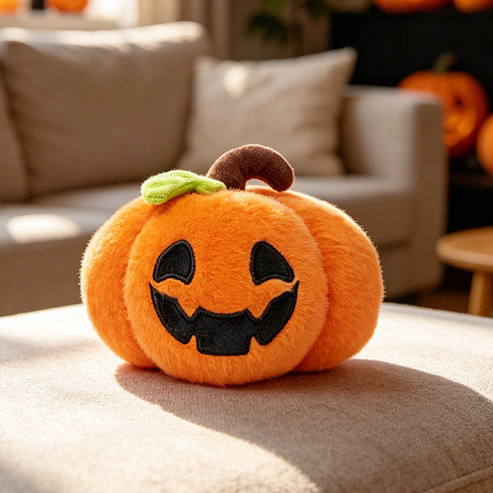 Halloween's Soft Plush Characters with Embroidered Faces & Designs